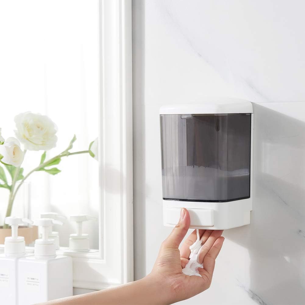 Manual Soap Dispenser Kitchen Bathroom Wall Mounted Commercial for Liquid Containers Shampoo Gel Chamber Plastic - (33.8 oz) 1000ml