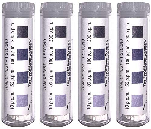 Tiras de prueba de cloro para restaurantes y servicio de alimentos, tiras de prueba de blanqueador precisas, 4 x frasco de 100 tiras de prueba de desinfectante, 0-200 ppm tiras de prueba para solución desinfectante por FryOilSaver Co. FMP 142-1362