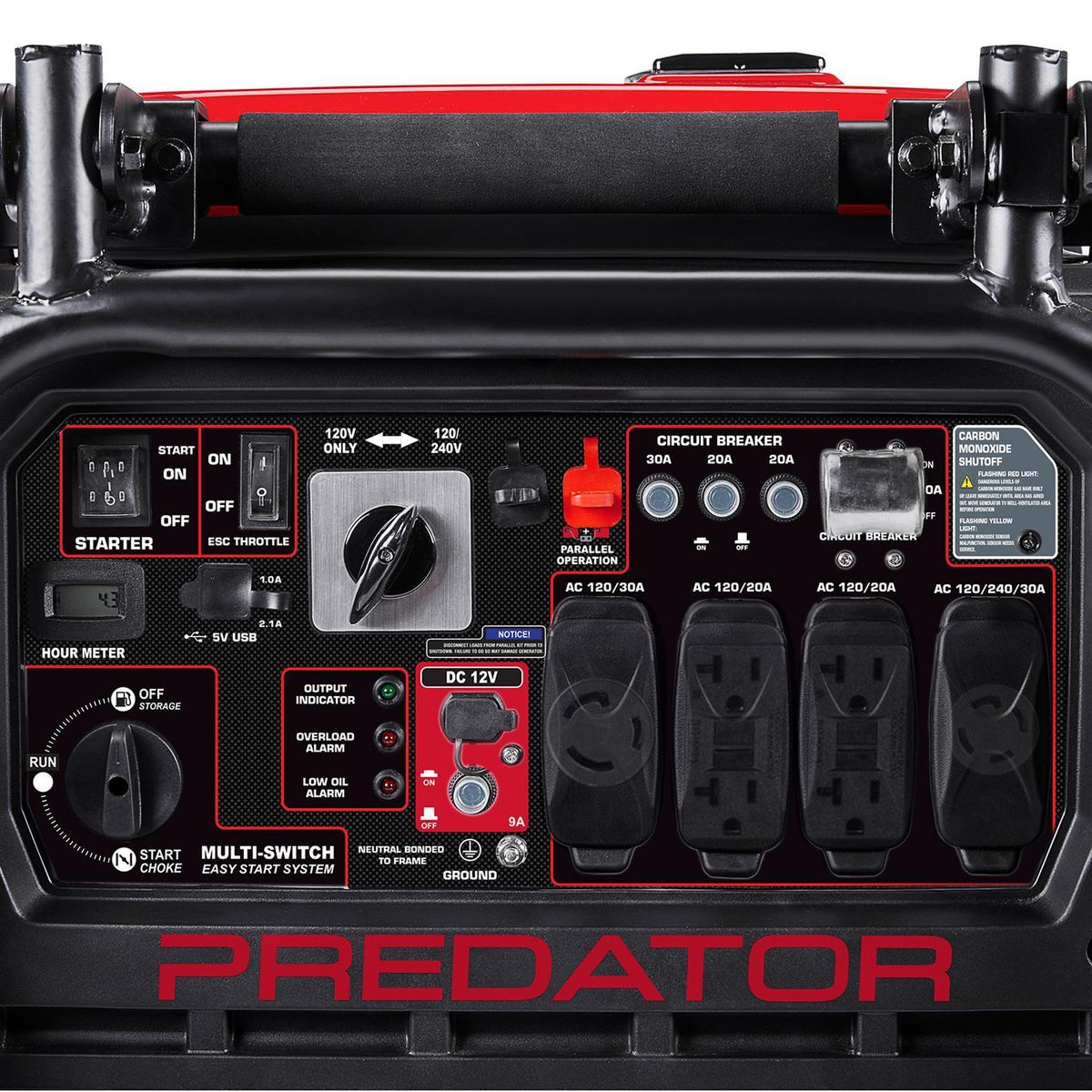 PREDATOR 9500 Watt SUPER QUIET Inverter Generator with CO SECURE Technology