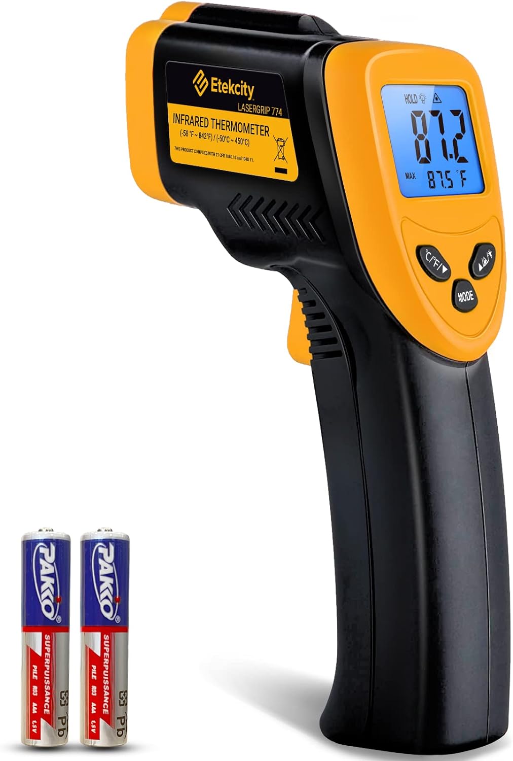 Termómetro infrarrojo Etekcity 774, pistola de temperatura digital IR para alimentos, cocina, barbacoa, horno de pizza, reptiles, accesorios de plancha, pistola de calor para exteriores sin contacto