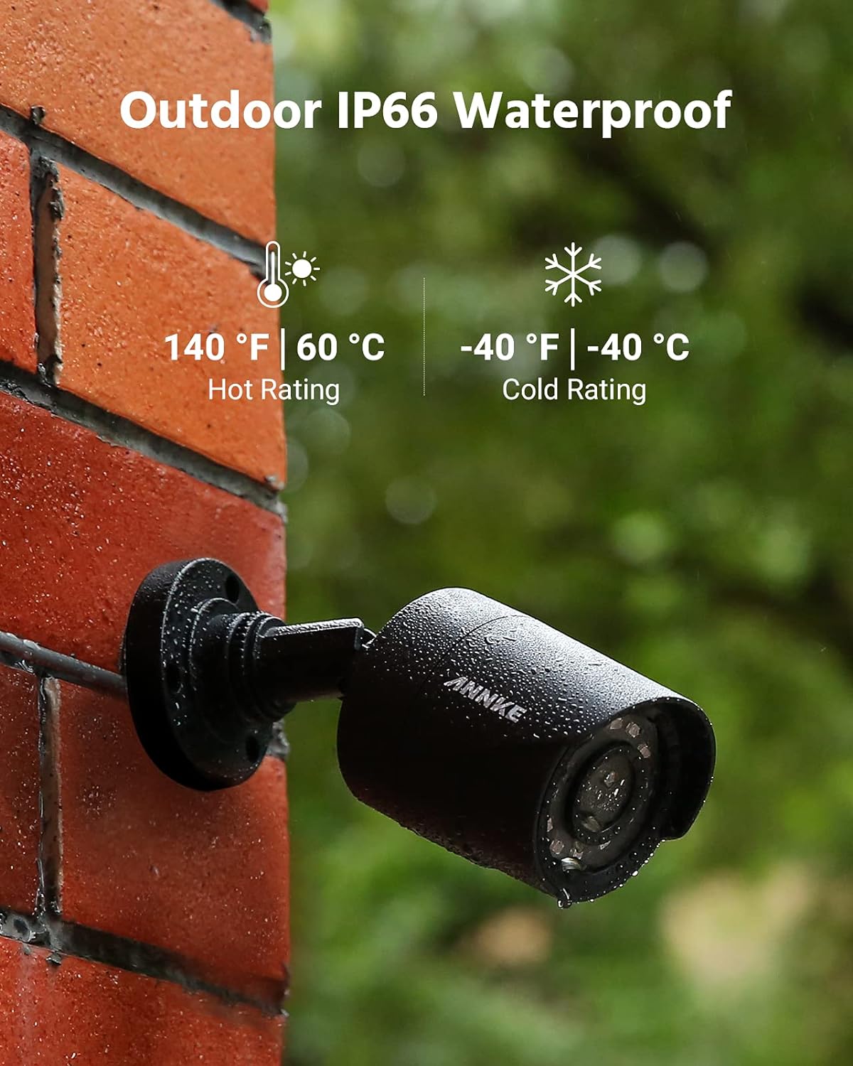 Sistema de cámaras de seguridad ANNKE 8CH H.265+ 3K Lite con detección de personas y vehículos por IA, 4 cámaras CCTV IP66 con cable de 2 MP y 1920 TVL para uso en interiores y exteriores, acceso remoto, disco duro de 1 TB incluido