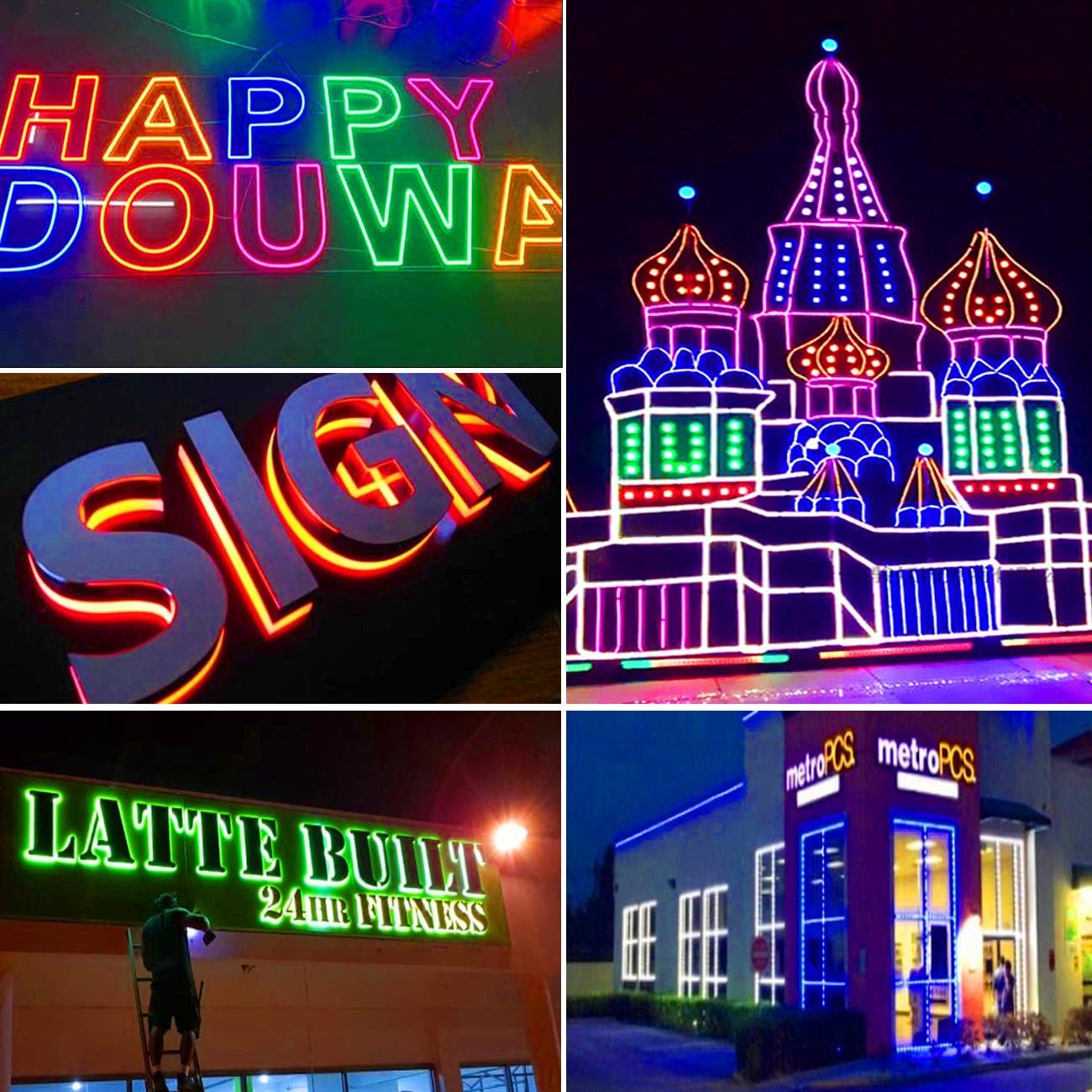 LED Window Lights LED Module Lights Pomelotree Waterproof Storefront Lights Business Decorative Lights 12V 5050 LED Lights for Advertising LED Signs Business Store Light 20FT (2 Packs)