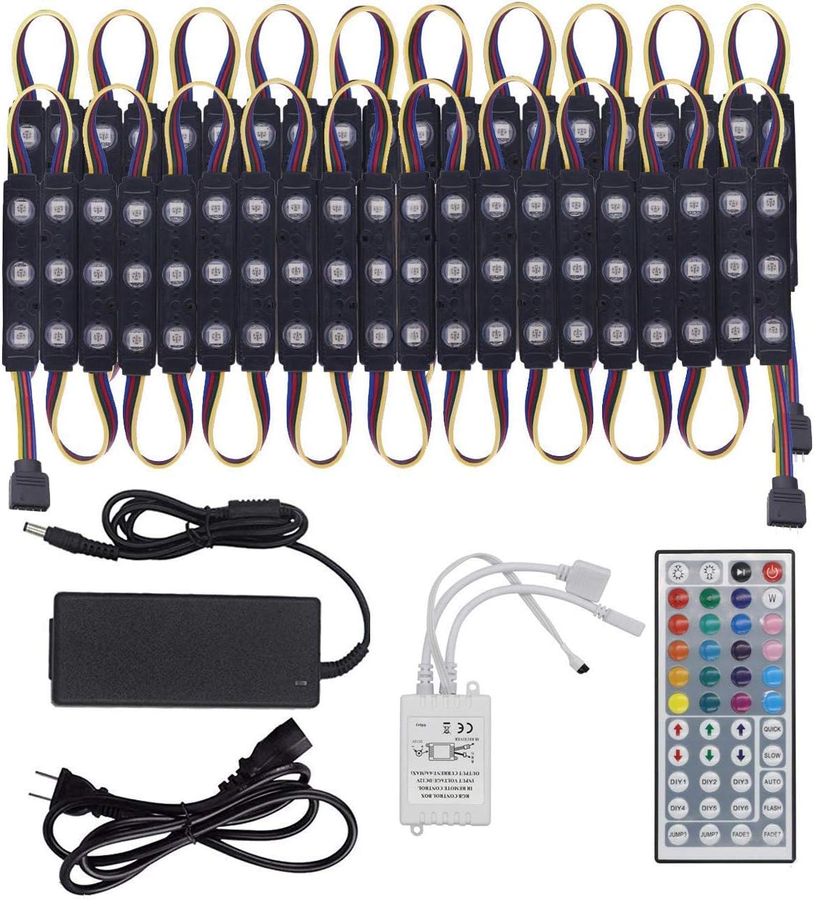 LED Window Lights LED Module Lights Pomelotree Waterproof Storefront Lights Business Decorative Lights 12V 5050 LED Lights for Advertising LED Signs Business Store Light 20FT (2 Packs)