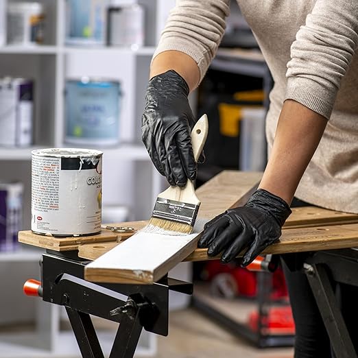 Guantes desechables de nitrilo Comfy Package de 6 milésimas de pulgada, resistentes a productos químicos, sin látex ni polvo, con textura en las puntas de los dedos