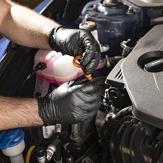 Guantes desechables de nitrilo Comfy Package de 6 milésimas de pulgada, resistentes a productos químicos, sin látex ni polvo, con textura en las puntas de los dedos