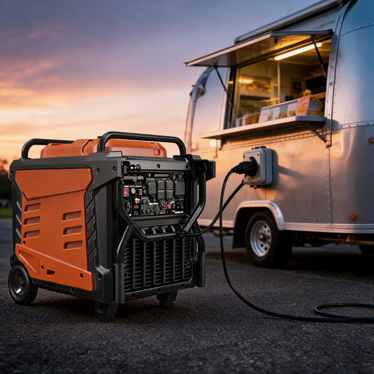 Generador tri combustible conectado a un food trailer