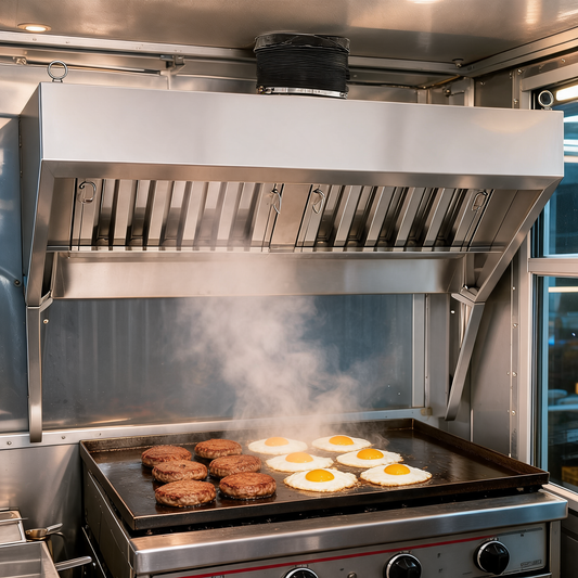 Campana de extraccion de 4 pies instalada en un food trailer