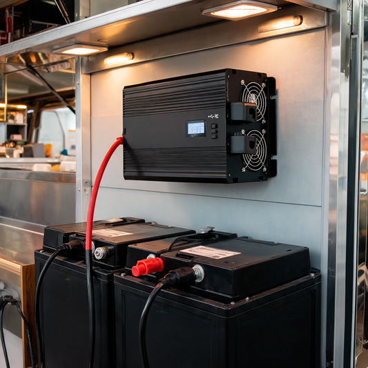 Inversor de Corriente 4000 W instalado en un food trailer