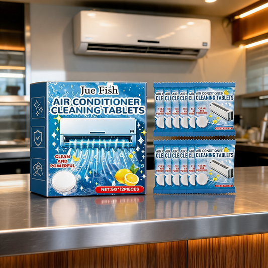 Pastillas limpiadoras para aire acondicionado en un food trailer