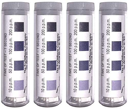 Chlorine Test Strips for Restaurants & Food Service, Precise Bleach Test Strips, 4 x Vial of 100 Sanitizer Test Strips, 0-200 ppm Test Strips for Sanitizing Solution by FryOilSaver Co. FMP 142-1362