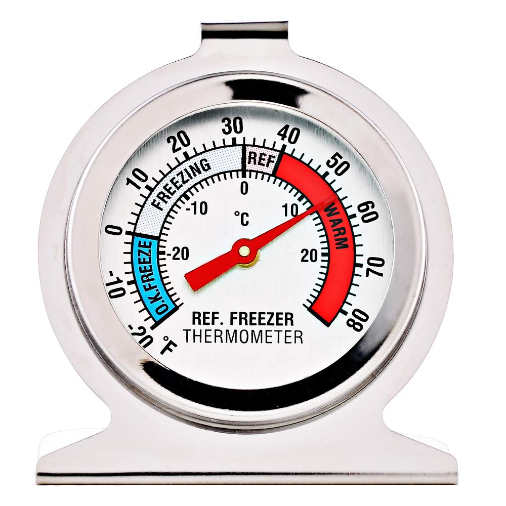 4 Pack Refrigerator Freezer Thermometer Large Dial Analog Thermometer