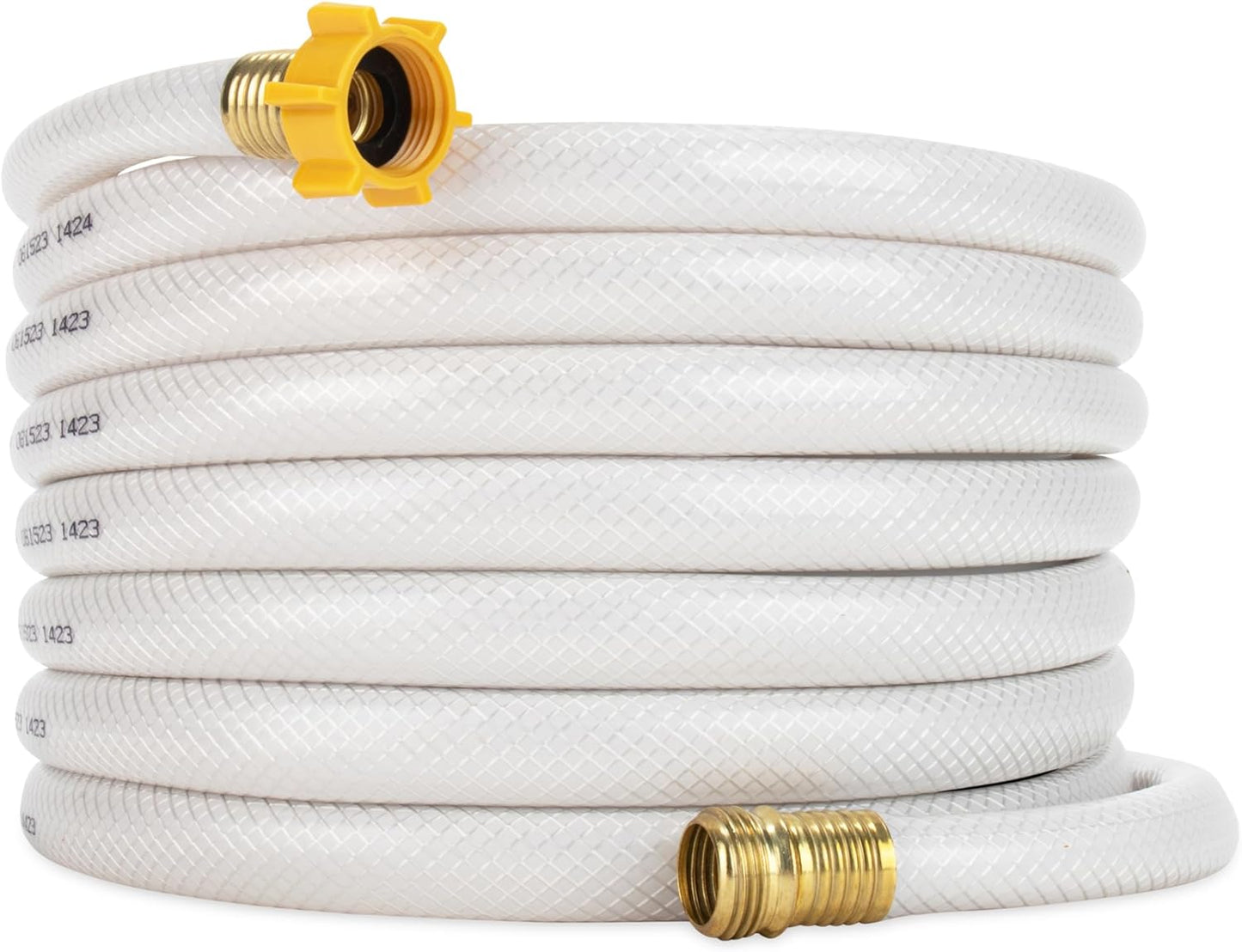 Camco TastePURE 50-Ft Water Hose - RV Drinking Water Hose Contains No Lead, No BPA & No Phthalate - Features Diamond-Hatch Reinforced PVC Design - 5/8” Inside Diameter, Made in the USA (22793)