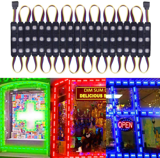 LED Window Lights LED Module Lights Pomelotree Waterproof Storefront Lights Business Decorative Lights 12V 5050 LED Lights for Advertising LED Signs Business Store Light 20FT (2 Packs)